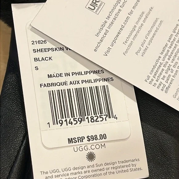 UGG Medium Fur Trimmed Gloves - Picture 2 of 4